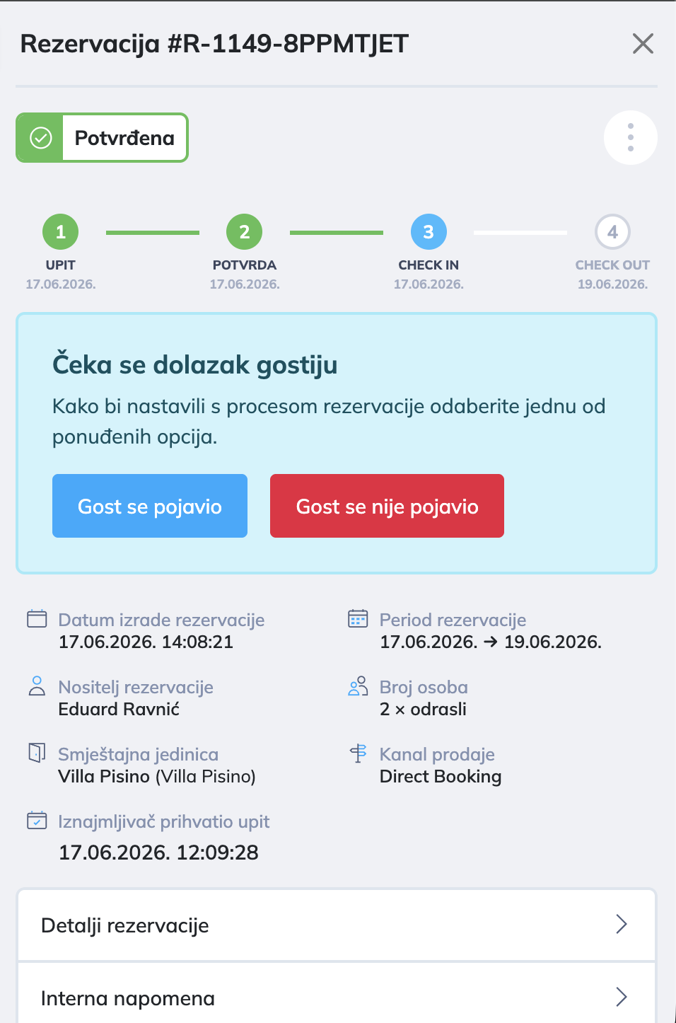 Istaknuti odjeljak Čeka se dolazak gostiju