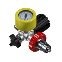 Coltri Cylinder connection DRV DIN 300bar with pressure gauge