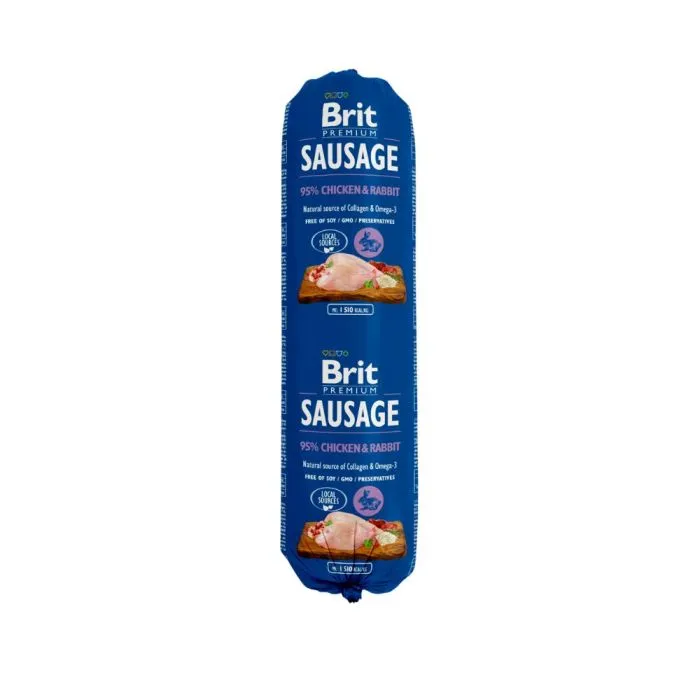 Brit kobasica za pse piletina i kunić 800g