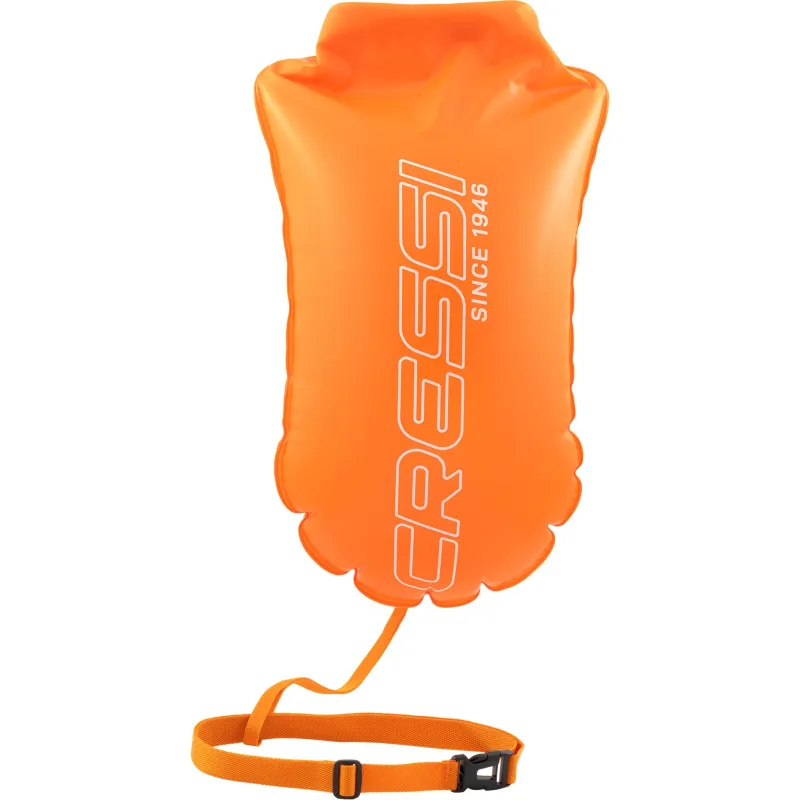 Bouée De Signalisation Cressi Glide Pro – 28 L, Orange, 2 Chambres, Compartiment étanche, Sifflet Intégré, Pour Nage En Eau Libre