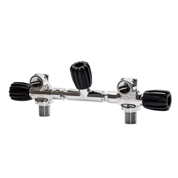 Double tank valve barrel manifold, M25x2, 300 bar